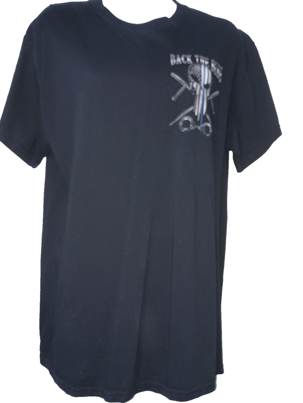 Back the Blue Punisher Skull T-Shirt Men's Medium M Thin Blue Line Police Tactic